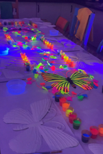 Neon UV workshop for creative party decor
