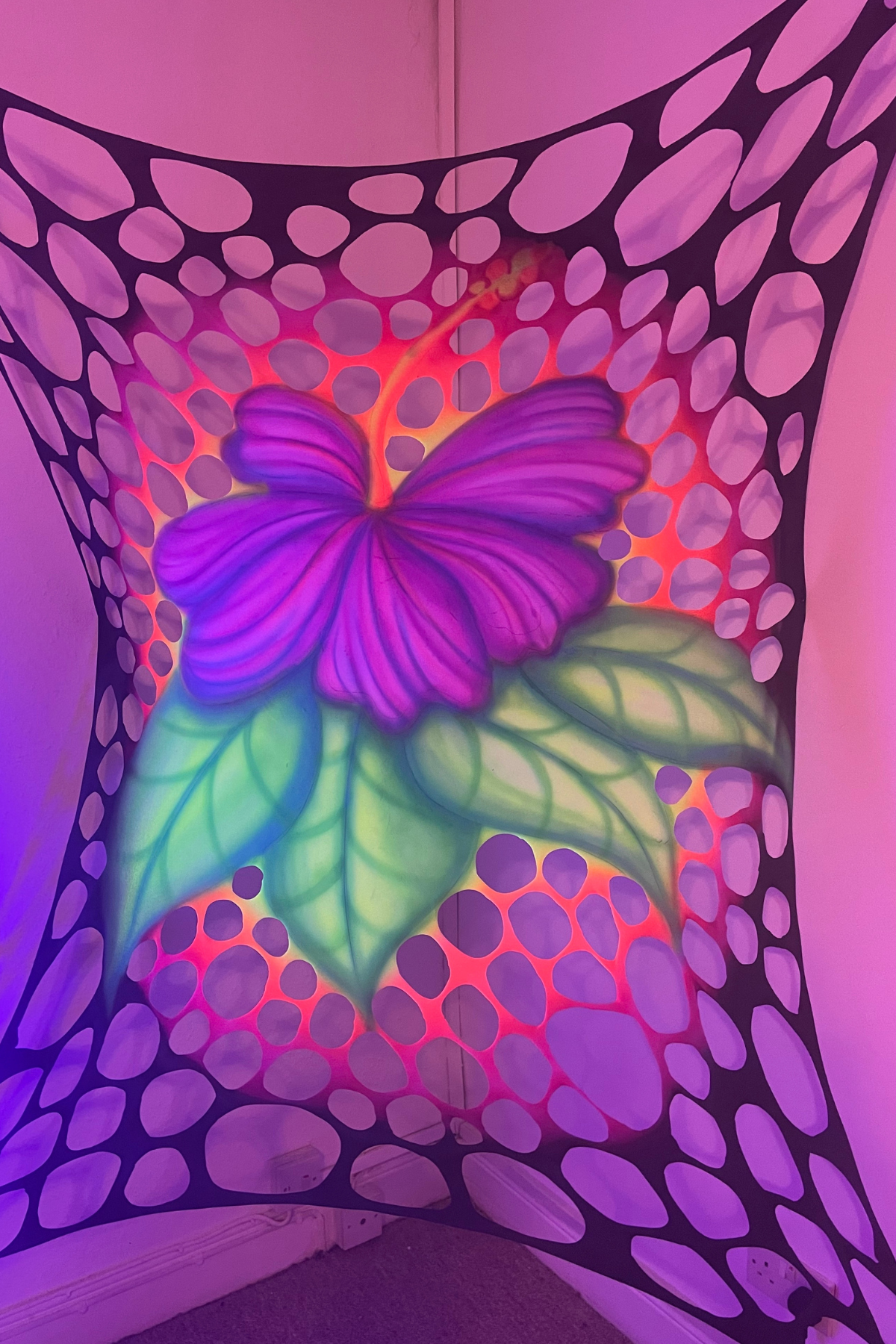 UV Purple Lotus Flower Bespoke Art Web