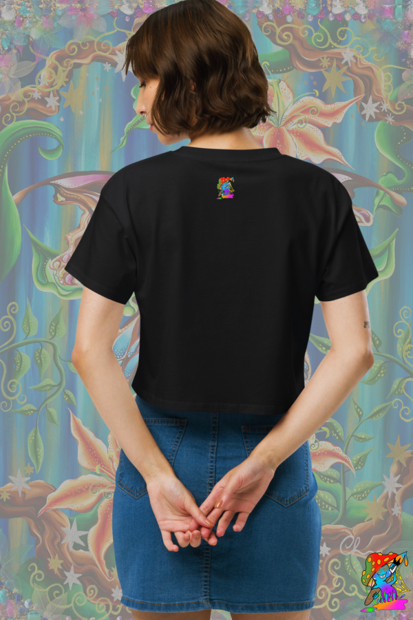 Womens Psychedelic Tree Spirit, Acid-Fairy Crop Top