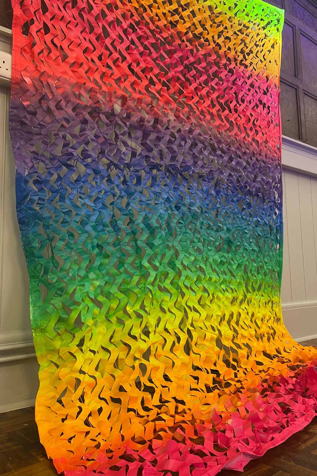 Giant UV Rainbow Camo Net Decoration