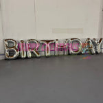 2m giant inflatable letters with glossy PVC finish for festival and carnival signage