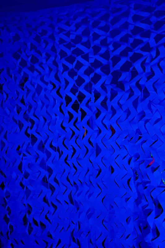 Custom Made UV Blue Camo Net Decorations