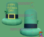 giant 4 metre inflatable green top hat for st patricks day event decor