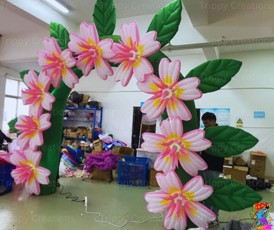 Inflatable Daisy Archway For Weddings, Festivals And More. Botanical Party Props