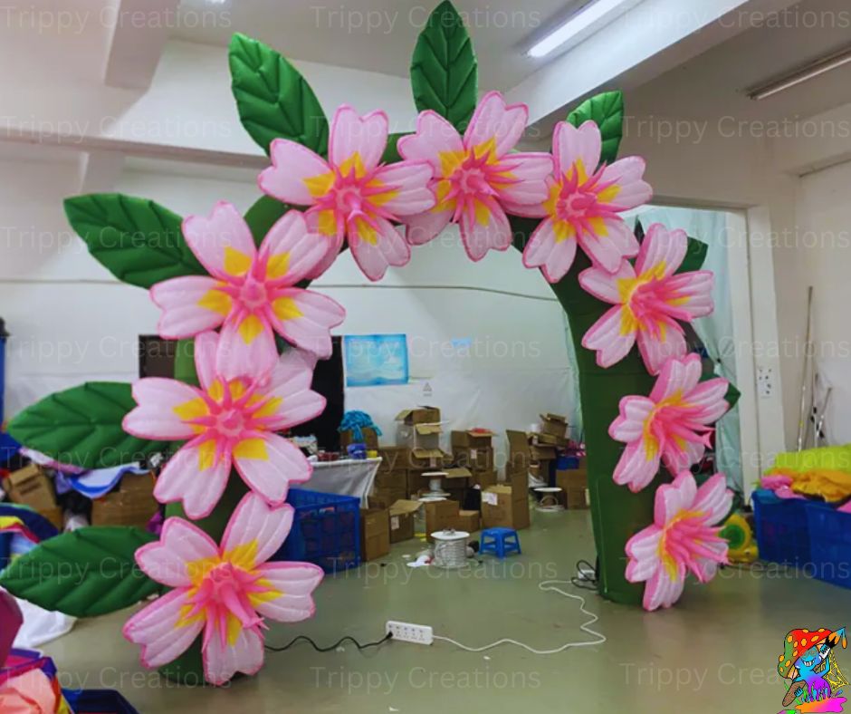 Inflatable Daisy Archway For Weddings, Festivals And More. Botanical Party Props