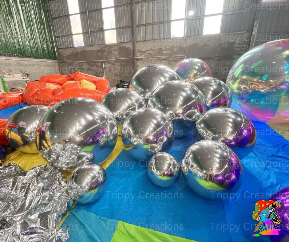 Colorful inflatable balls for event designs