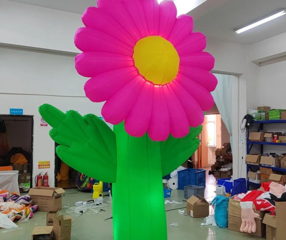 Giant 3.5m Neon Pink Inflatable Flower Decoration