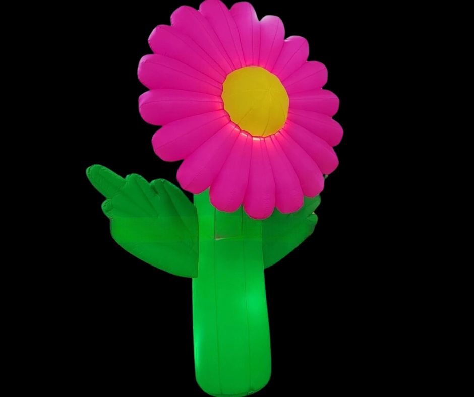 Giant 3.5m Neon Pink Inflatable Flower Decoration