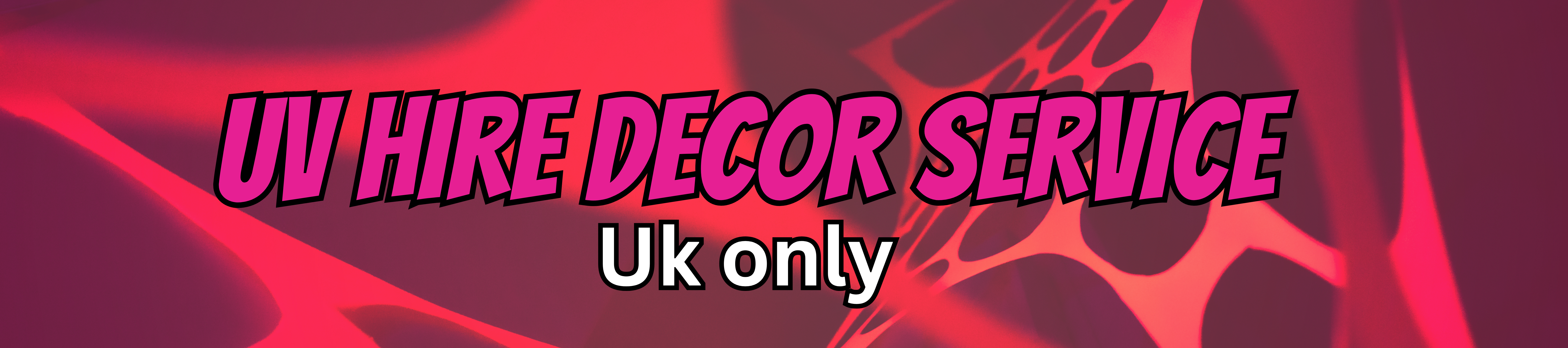 rent our psychedelic hirable event decorations that glow under UV