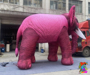 Pink festival elephant inflatable for themed celebrations