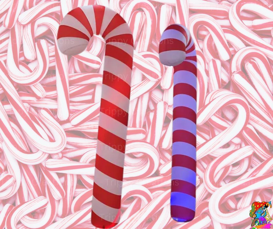 3.5m Size Red And White Swirly Candy-Cane Inflatable Event Decorations | Festive Props