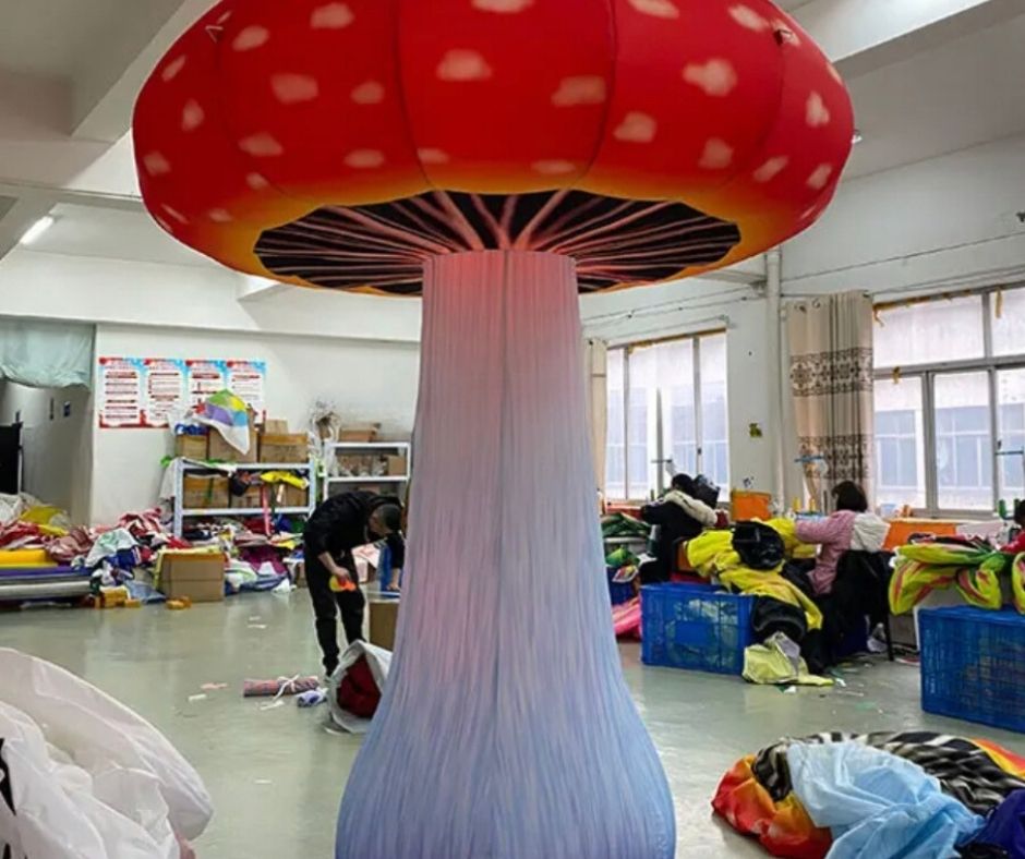 red and white fungus prop