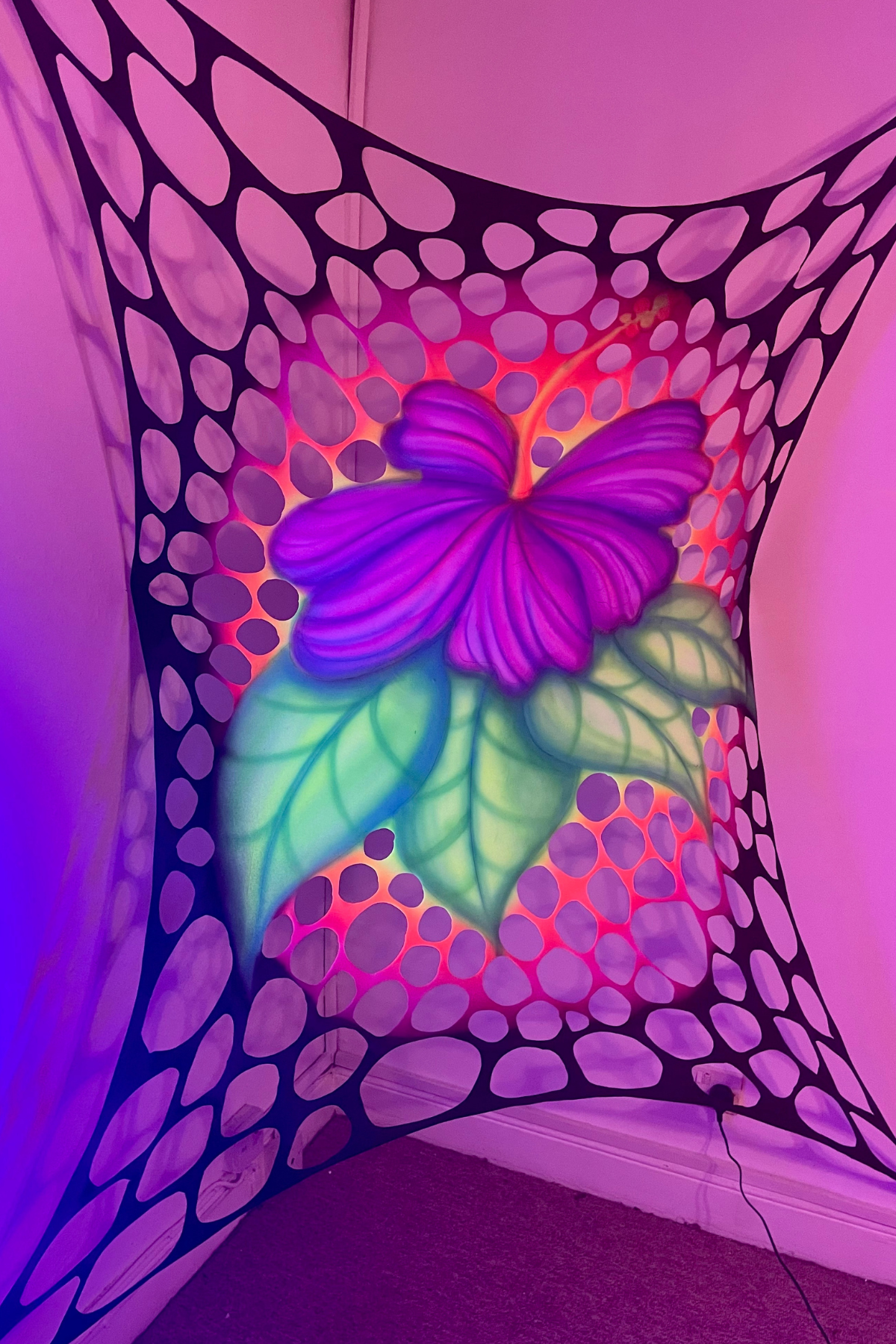 UV Purple Lotus Flower Bespoke Art Web