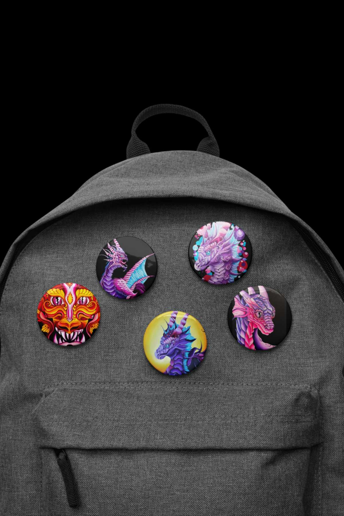 Pack Of 5 Mythical Dragon Badges