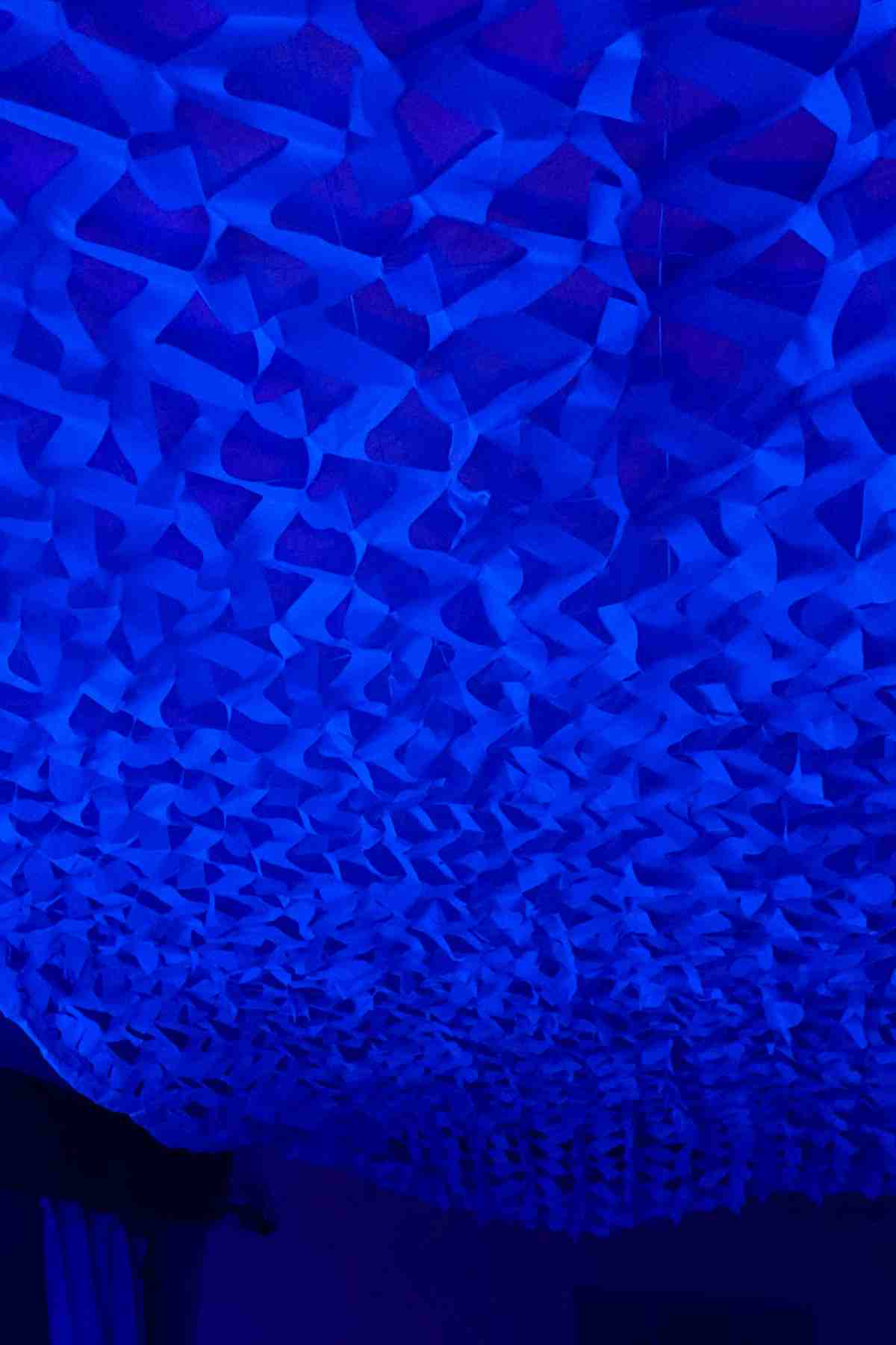 Custom Made UV Blue Camo Net Decorations