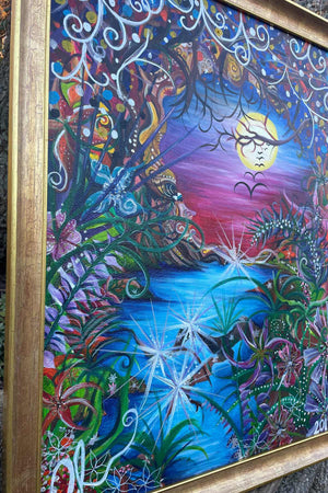 Original Painting - The Twisted Moon Tree