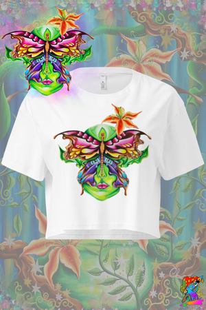 Womens Psychedelic Tree Spirit, Acid-Fairy Crop Top