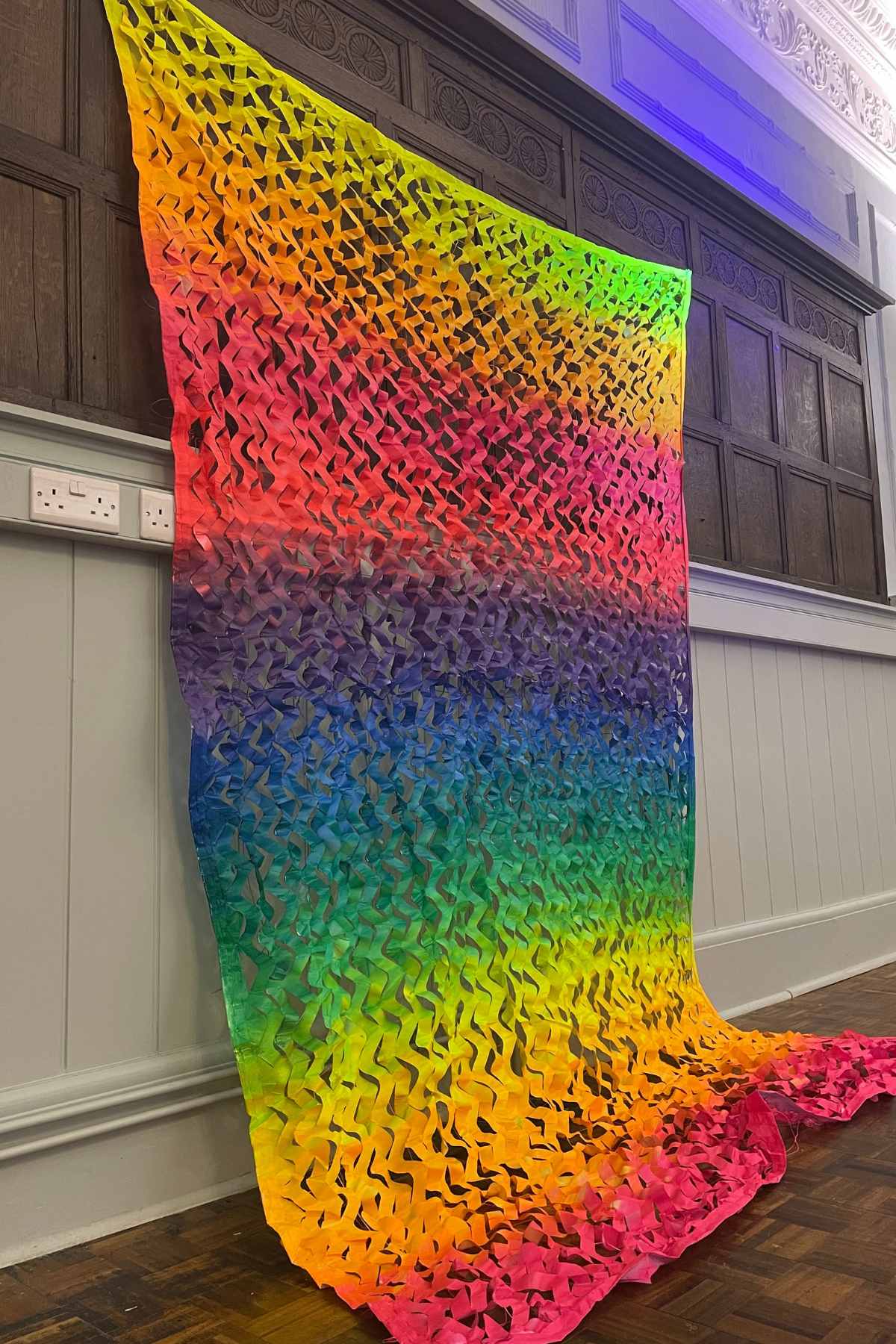 Giant UV Rainbow Camo Net Decoration