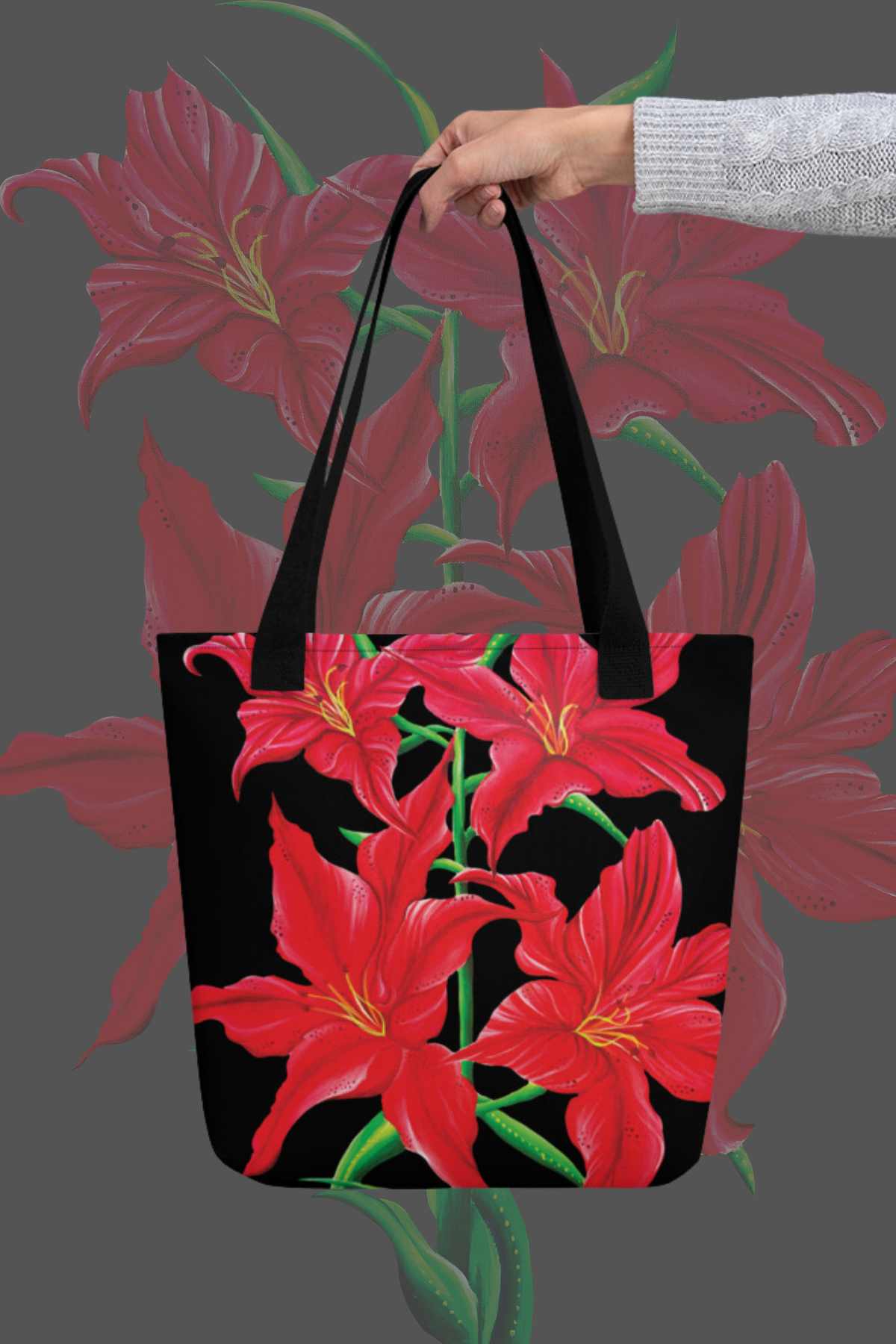 Red Lily Tote Bag