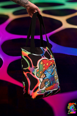 Stylish Hippie Mushroom Tote Bag