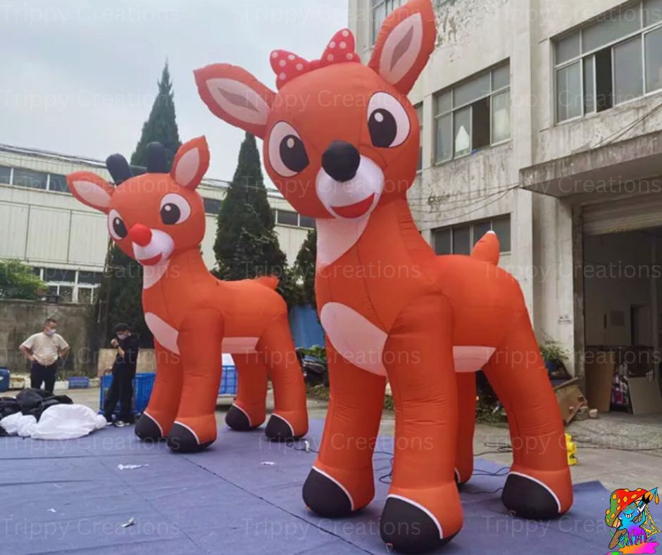 Giant Festive Reindeer Inflatable Event Decoration Props