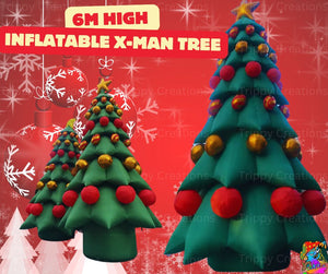 GIANT Inflatable Christmas Decoration Bundle | Deer, Xmas Tree, Snowman, Santa, Candy-cane