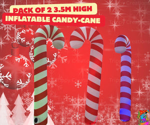 GIANT Inflatable Christmas Decoration Bundle | Deer, Xmas Tree, Snowman, Santa, Candy-cane