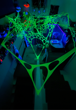 Trippy neon green UV décor hire for parties and festivals
