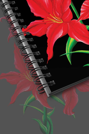 Red Lily Spiral Notebook
