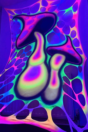 UV Psychedelic Mushroom Bespoke Art Web