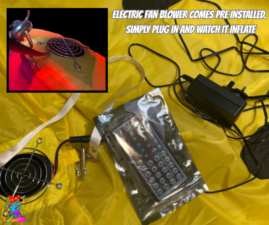 Pack of 5 Giant 2m LED Inflatable Easter Eggs - Colorful Fantasy Party Decorations for Alice in Wonderland Events & Easter Celebrations - Trippy Creations