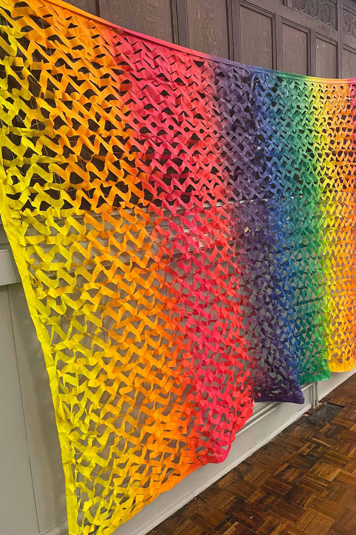 Giant UV Rainbow Camo Net Decoration