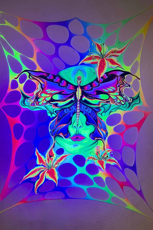 UV-Reactive Psychedelic Rainbow Pixie Event Decoration