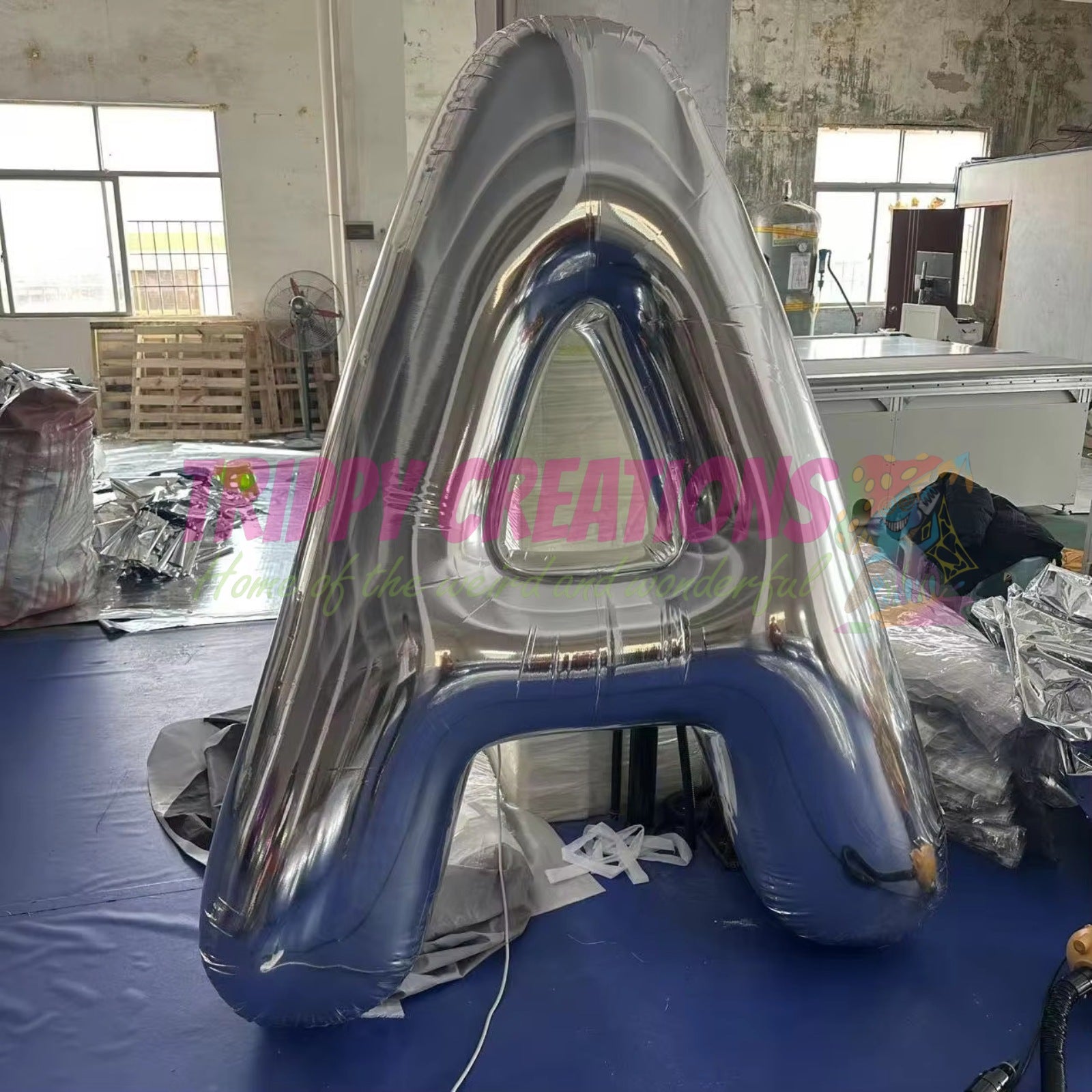 Shiny waterproof inflatable alphabet letters creating custom word display for parties