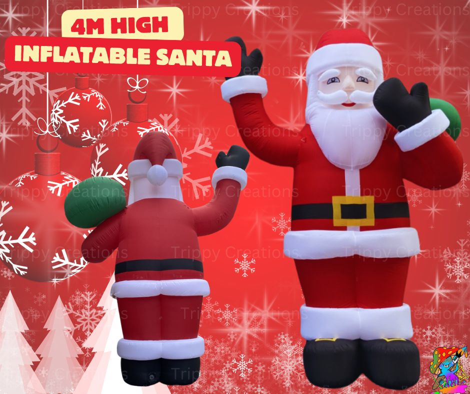 GIANT Inflatable Christmas Decoration Bundle | Deer, Xmas Tree, Snowman, Santa, Candy-cane