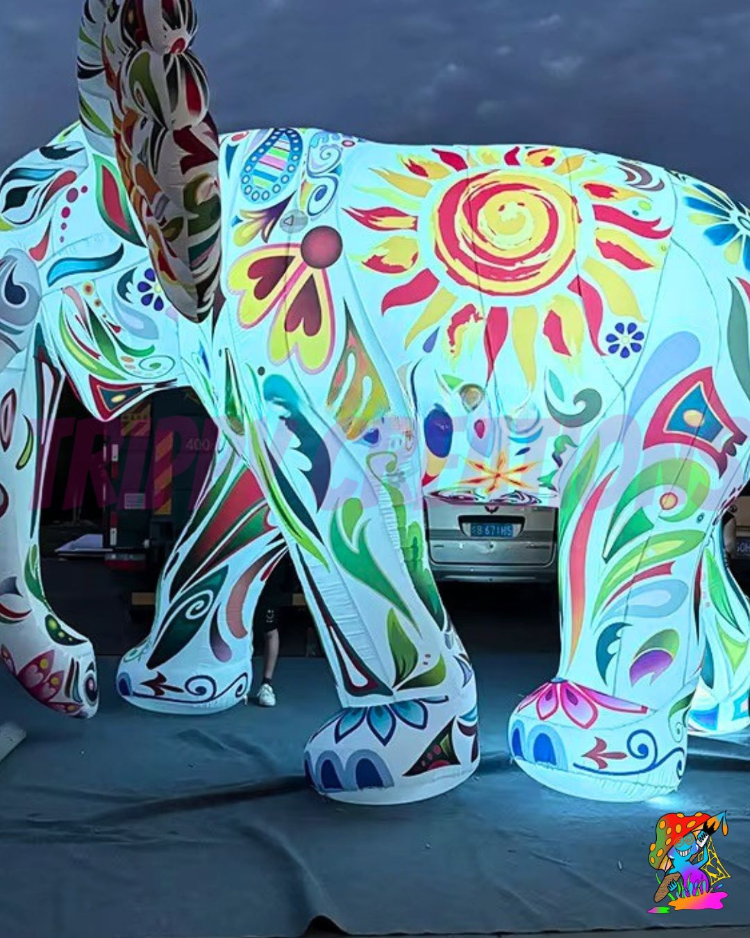 Giant LED Inflatable Patterned Elephant Event Decoration