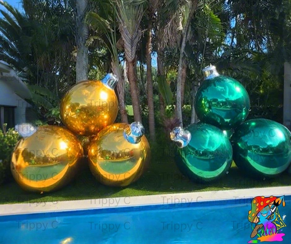 Giant Waterproof Inflatable Christmas Baubles – PVC Festive Decorations in All Sizes & Colours