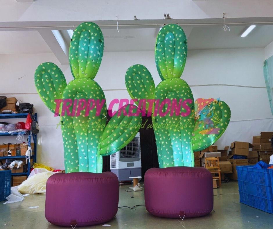 Large inflatable cactus for birthday parties, festivals, and event installations