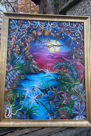 Original Painting - The Twisted Moon Tree