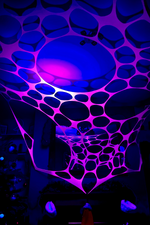 Psychedelic UV pink event decorations for hire