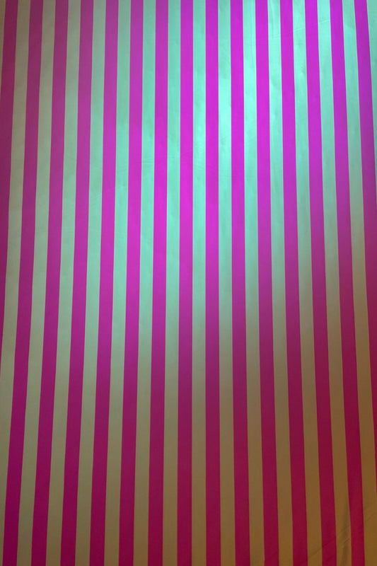 UV-Reactive Pink And Yellow Pinstripe Lycra Fabric