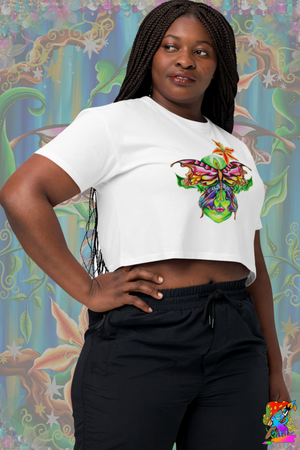 Womens Psychedelic Tree Spirit, Acid-Fairy Crop Top