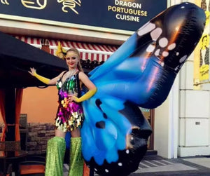 Giant 2m Size Inflatable Butterfly Costume for Festival Performers and Events