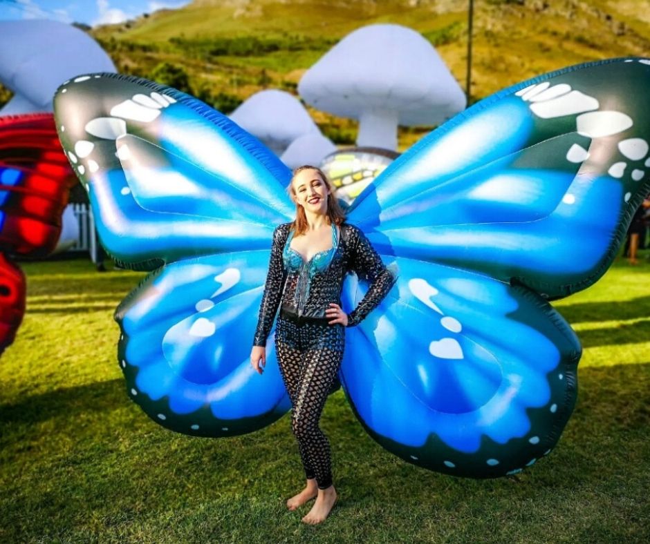 Giant 2m Size Inflatable Butterfly Costume for Festival Performers and Events