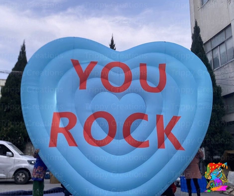 Giant love heart prop with custom font for romantic events