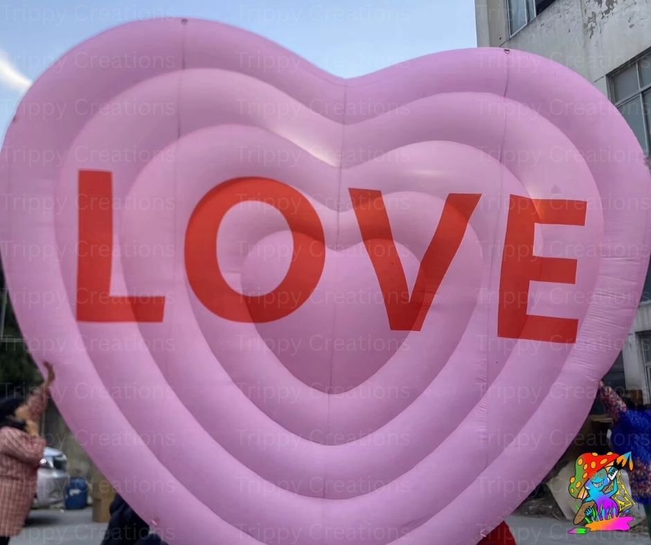 Wedding and Valentine’s Day inflatable heart with personal message