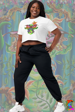 Womens Psychedelic Tree Spirit, Acid-Fairy Crop Top