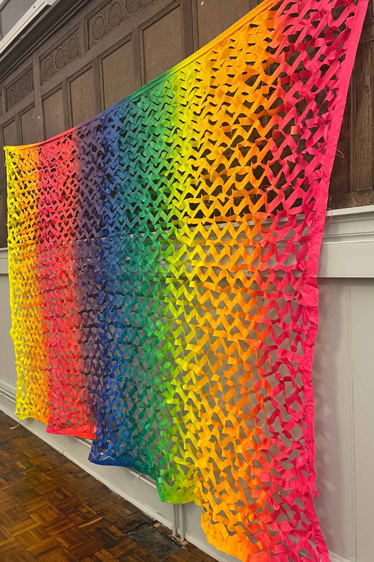 Giant UV Rainbow Camo Net Decoration