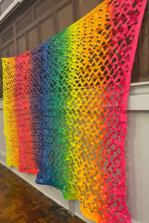 Giant UV Rainbow Camo Net Decoration