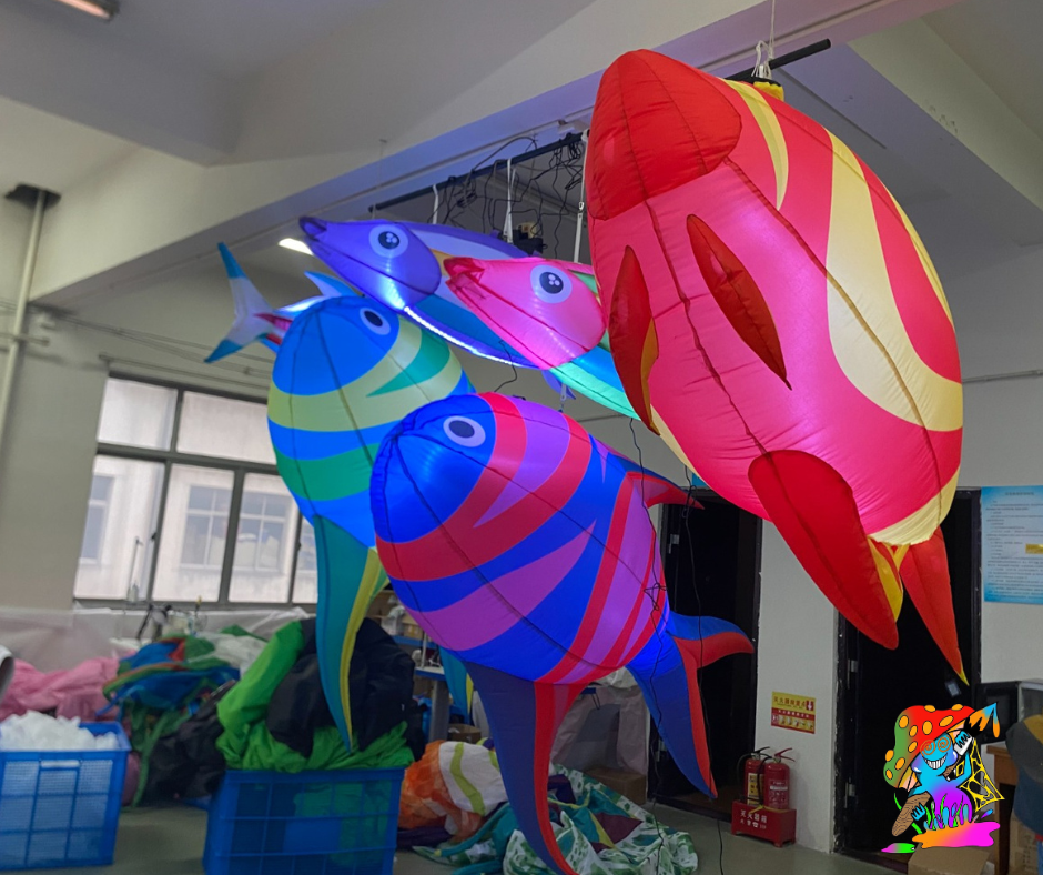 LED inflatable fish for events